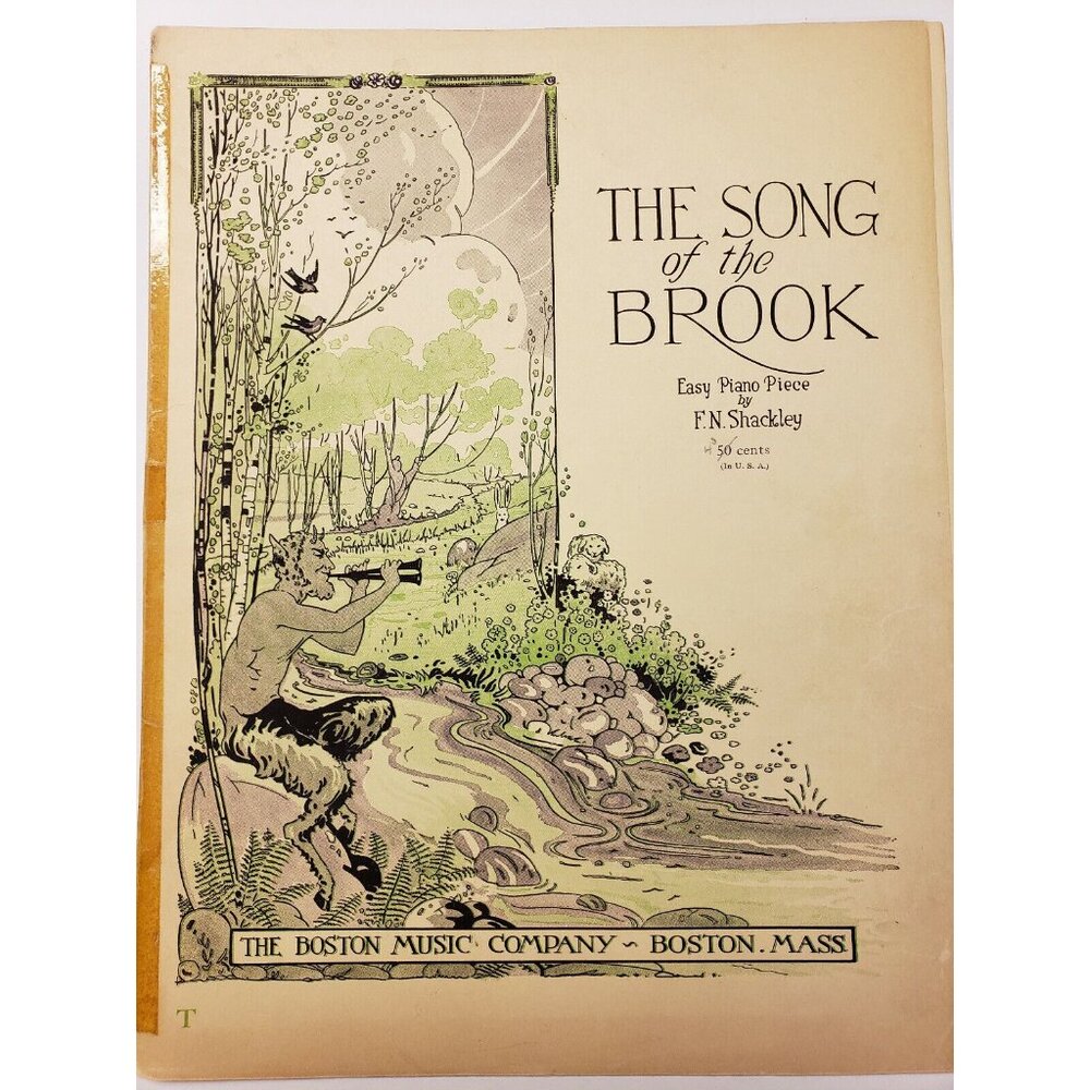 Sheet Music-"The Song of the Brook" F.N. Shackley, 1911, Antique
